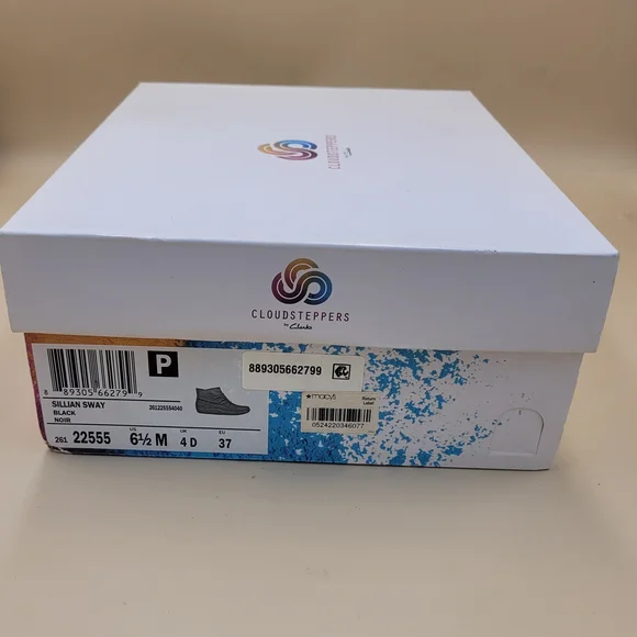 Womens Clarks Cloudsteppers Sillian Sway Black Faux Suede Ankle Boots Size 6.5 - Picture 7 of 7